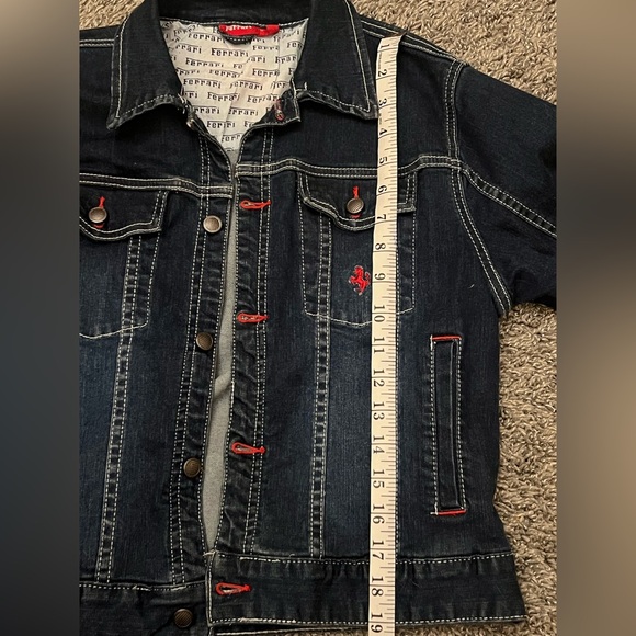 Vintage Ferrari Dark Denim Jacket with Red Accents - Picture 14 of 16